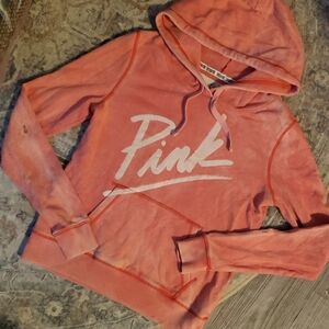 PINK Victoria's Secret Women's Coral Hoodie Sweater